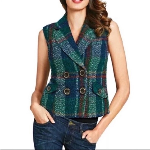 CAbi Jackets & Blazers - NWT CaBi Plaid Vest sz M